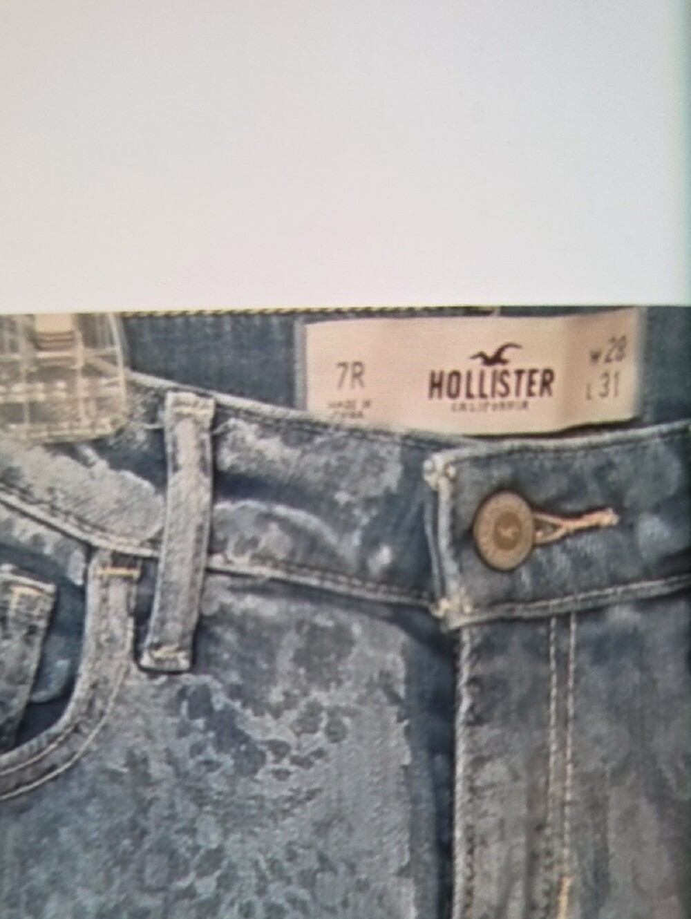 Hollister Light Blue Lace-Print Skinny Jeans - Picture 3 of 7